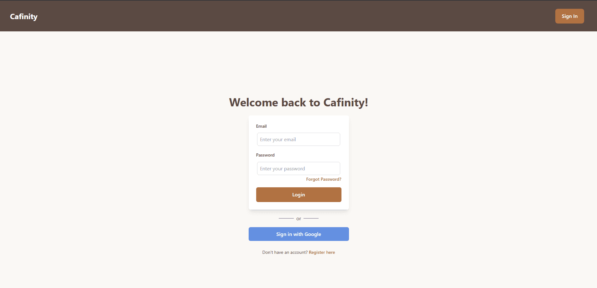 Cafinity cafe discovery app
