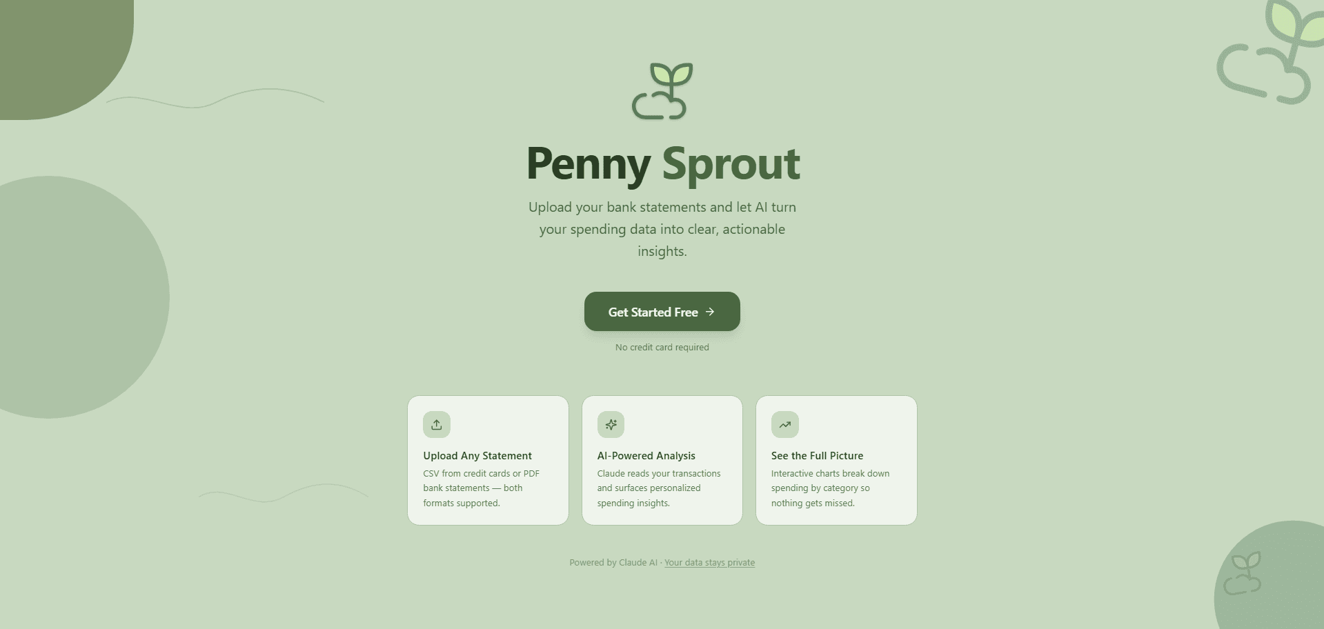 PennySprout finance dashboard